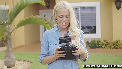 Beautiful Blonde Teen 18+ Encounters A Big Cock While Spying With A Drone